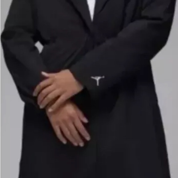 Nike Coat Air Jordan Black Size M long Jacket Trench - Picture 7 of 8